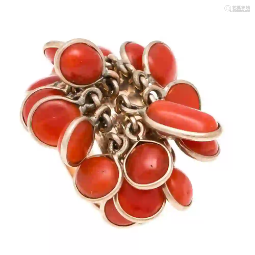 Coral ring size 585/000 unstamped,