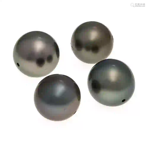 4 excellent Tahitian pearls 2 x 13