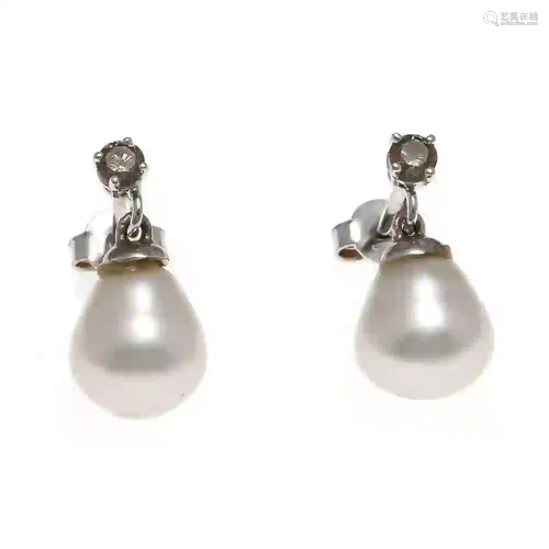 Pearl and brilliant ear studs WG 5