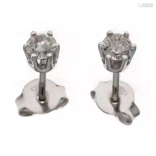 Brilliant ear studs WG 585/000 wit