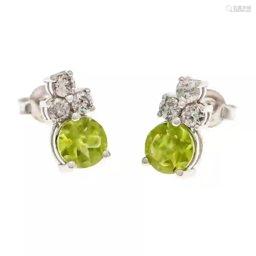 Peridot brilliant ear studs WG 585