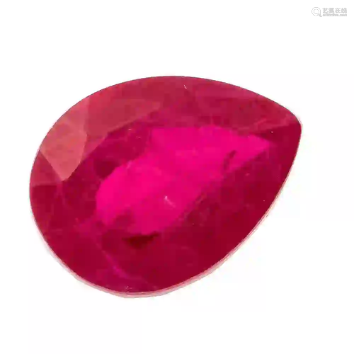 Ruby drop 12.95 ct, strong red, pe