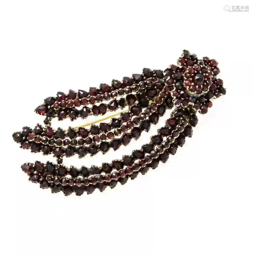 Garnet brooch shooting star around