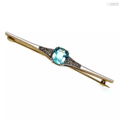 Art Deco brooch GG / WG 585/000 an