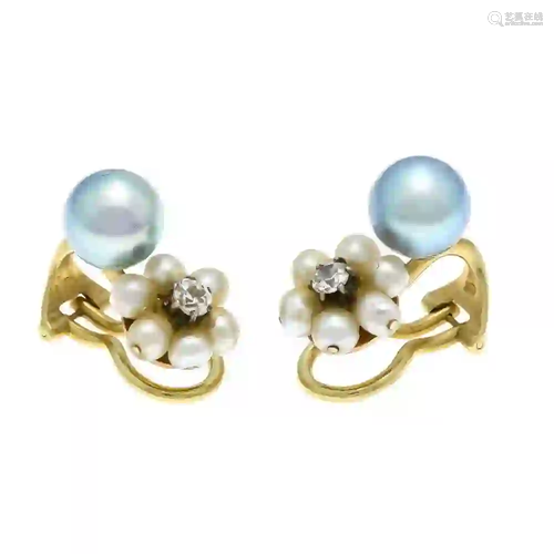 Pearl old European cut diamond ear