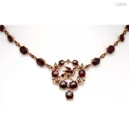 Garnet oriental pearl necklace RG