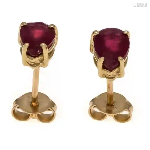 Ruby ear studs GG 585/000 with 2 t