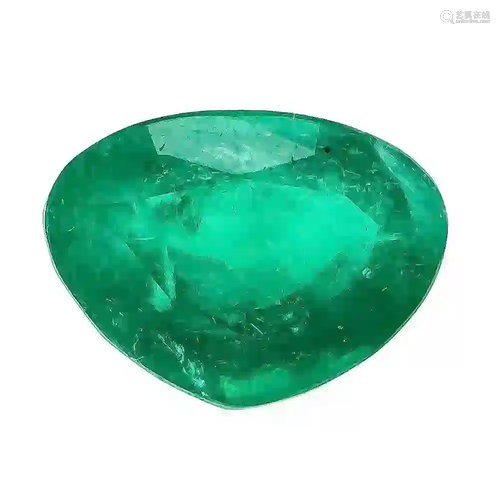 Emerald 1.82 ct, green, oval / hea