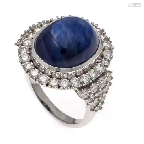 Sapphire and brilliant ring WG 750