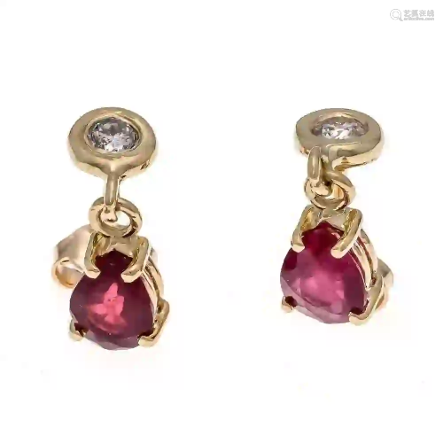 Ruby and brilliant ear studs GG 58