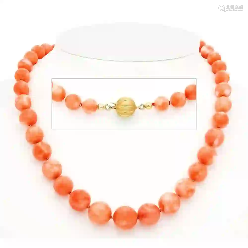 Angel skin coral necklace with bal