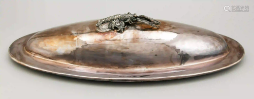 Large oval lidded fish plate, Ital