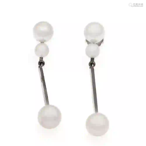 Akoya ear studs WG 750/000 with 6