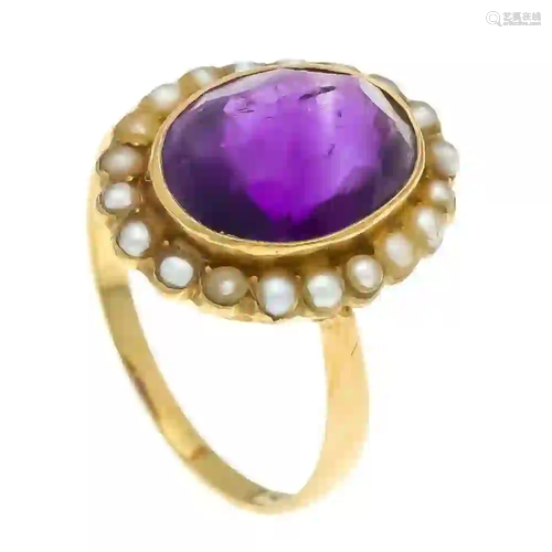 Amethyst oriental pearl ring GG 58