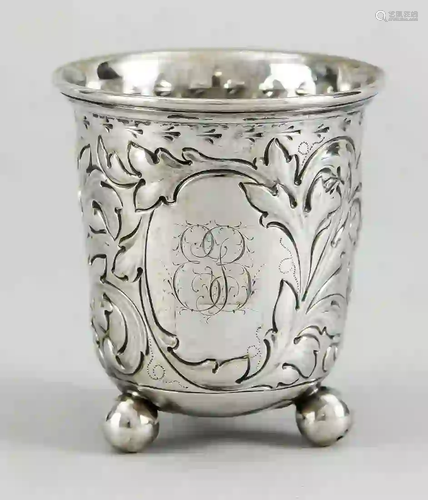 Ball-foot cup, c. 1900, silver 800