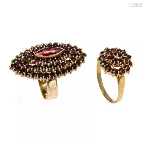 Garnet rings 1 x ring band GG 585/