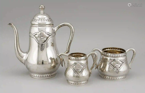 Three-piece Art Nouveau coffee cen