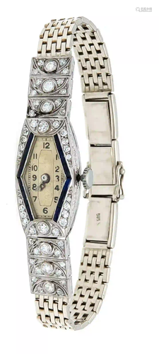 Art Deco diamond ladies watch, cas