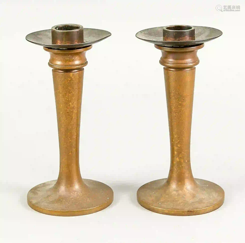 Pair of art deco candlesticks, arou