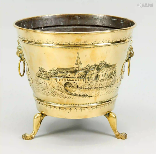 Cachepot, late 19th century, brass.