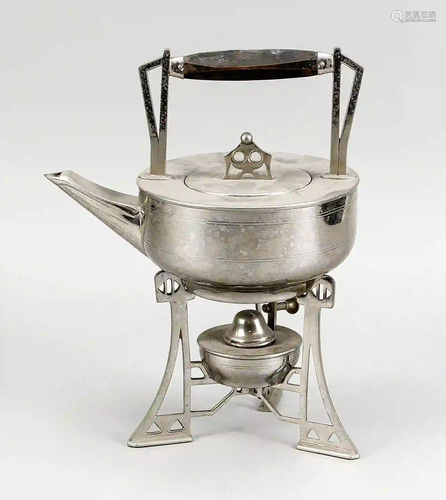 Tea kettle on rachaud, c. 1900. chr