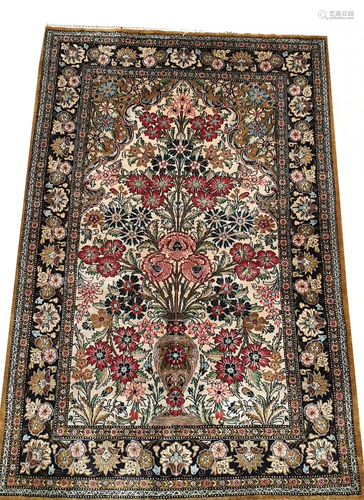 Silk rug, 125 x 80 cm