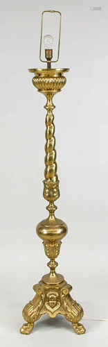 Lamp base, late 19th century, brass