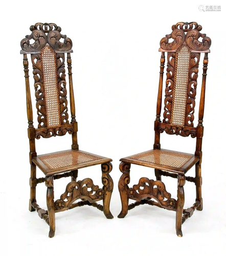 Pair of high-backed chairs around 1