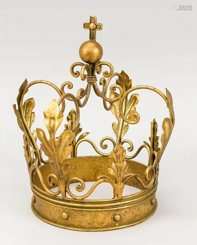 Crown, 20th c., iron, gold painted.