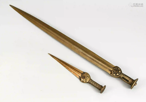 Replica of a Bronze Age sword and d