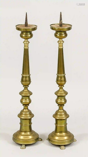 Pair of large candlesticks, late 19