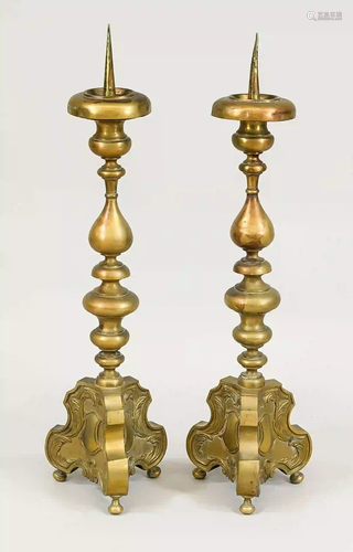 Pair of large candlesticks, 19th/20