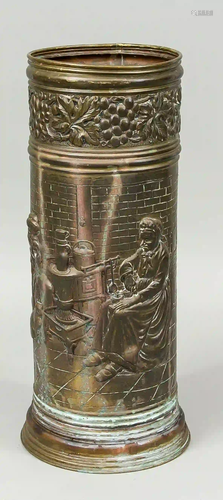 Umbrella stand, late 19th c., brass