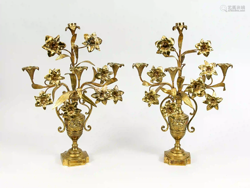 Pair of Sacred Heart candlesticks,