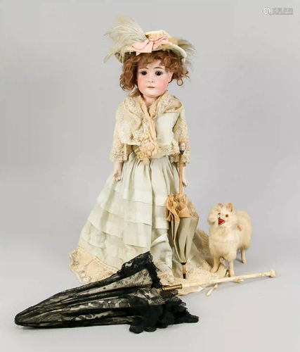 Porcelain head doll, 19th/20th c.,