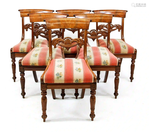 Set of six Biedermeier chairs circa