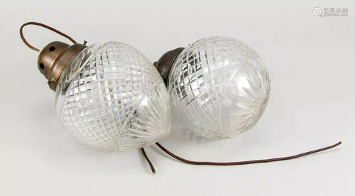 2 ceiling lamps, late 19th c., 1 x