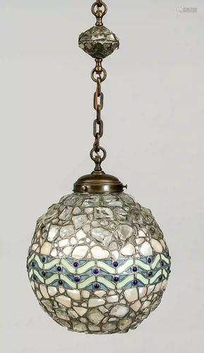 Large Art Nouveau humped glass lamp