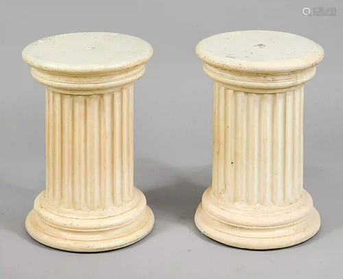 Pair of columnar palm postaments, c