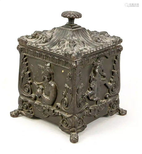 Tobacco box, 19th century, iron. Cu