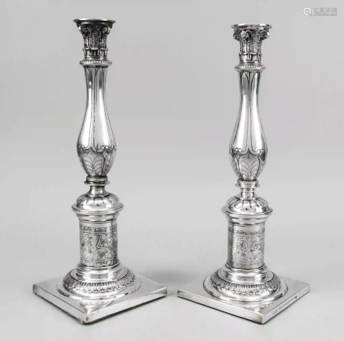 Pair of large candelabra, German, m