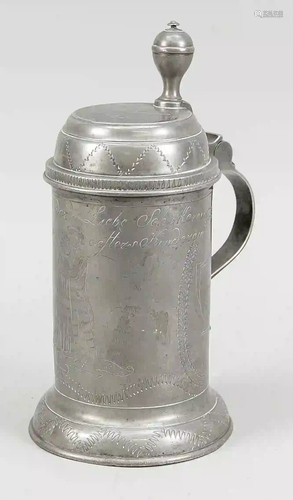 Wedding jug, Germany, engraved on t