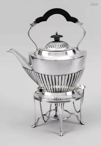 Tea kettle on rechaud, England, 192