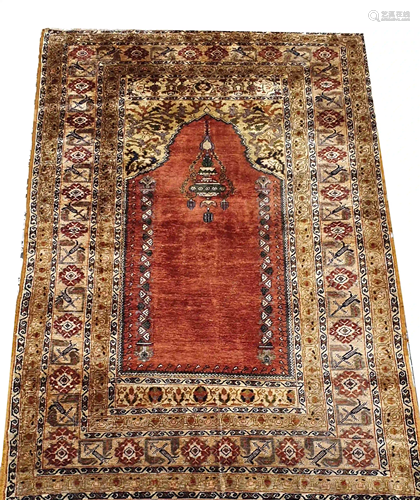 Silk carpet, 166 x 113 cm