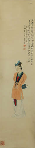 CHINESE SCROLL PAINTING OF LADY PORTRAIT