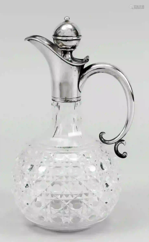 Carafe with silver mount, German, 2