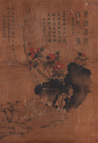 CHINESE SCROLL PAINTING OF FLOWERS