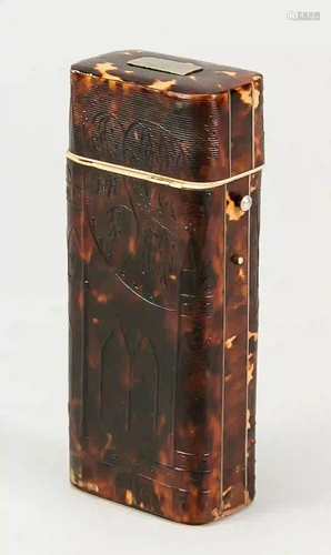 Tortoise shell cigar box, c. 1890.