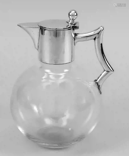Carafe with silver mount, German, 2