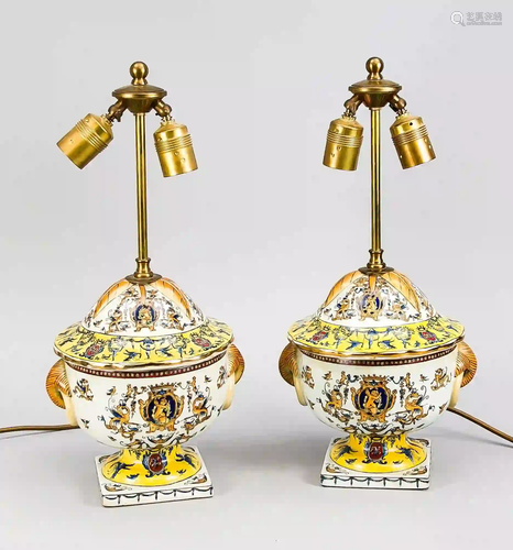 Pair of lamp bases, 19th/20th centu